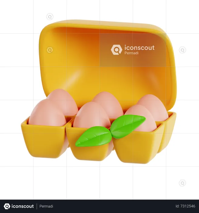 Organic Eggs  3D Icon