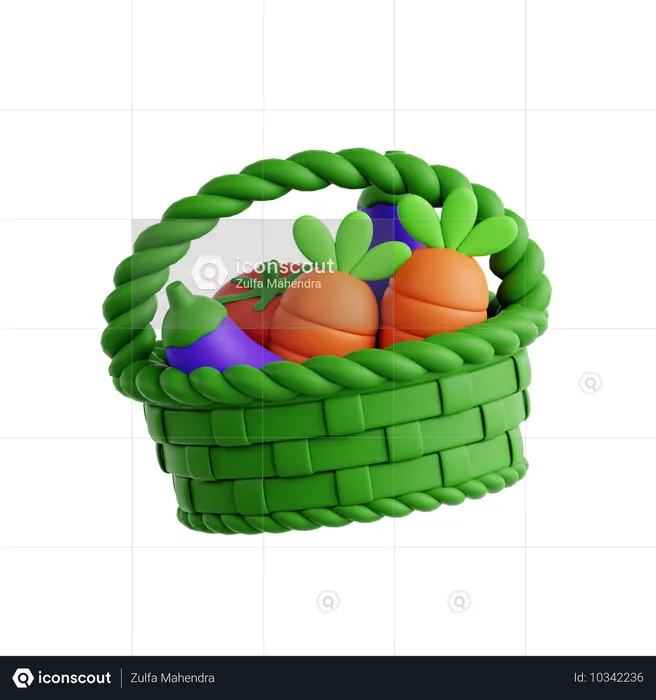 Organic Produce Basket  3D Icon