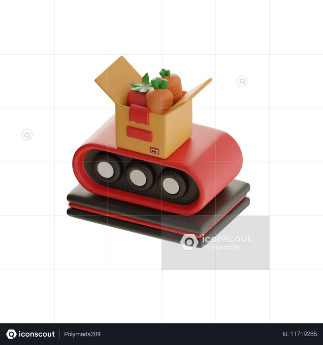 有機農産物コンベア  3D Icon