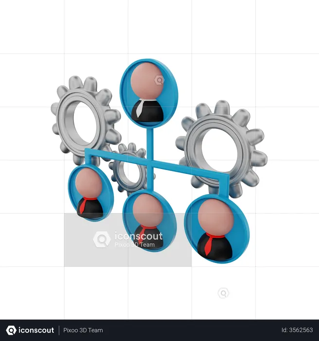 Organisationsstruktur  3D Illustration