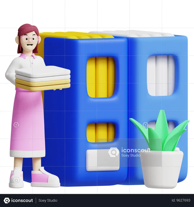 Organização de documentos feita pelo gerente  3D Illustration