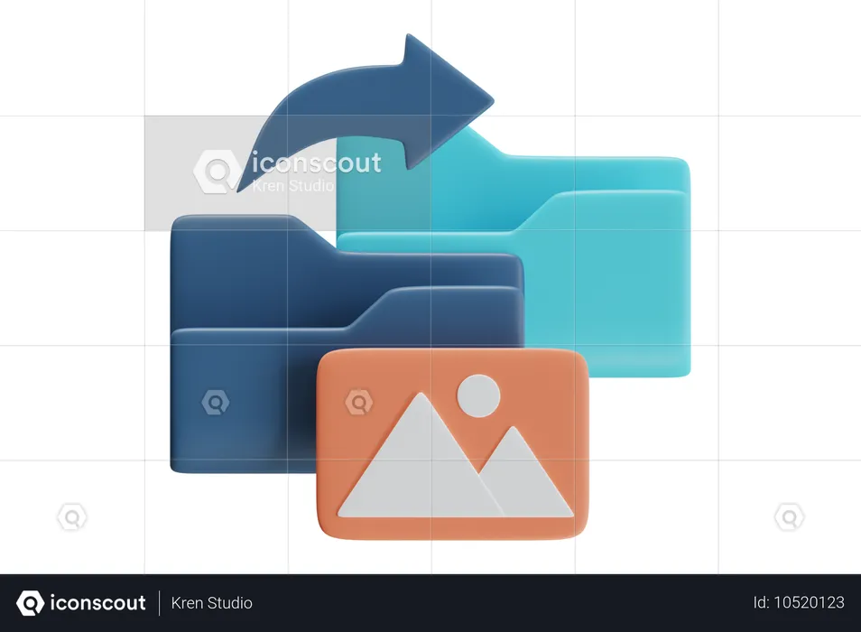 Organización de archivos  3D Icon