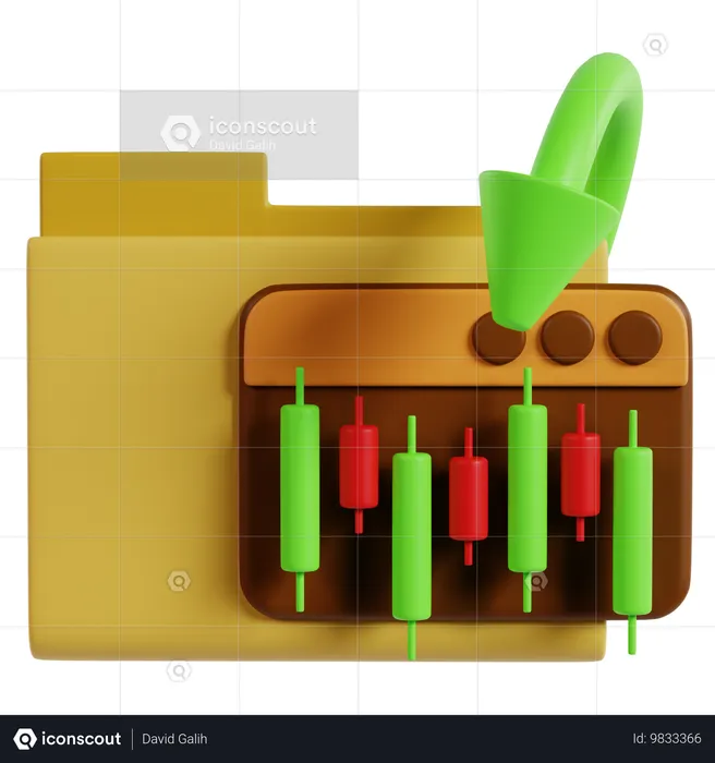 Organized Market Analysis Files  3D Icon