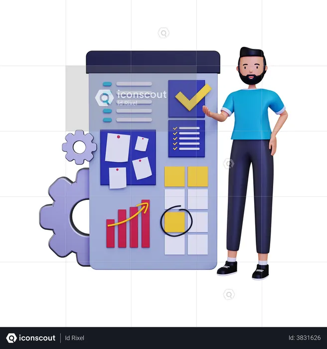 Organizing management structure  3D Illustration