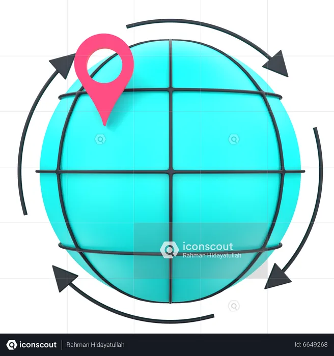 Orientación global  3D Icon