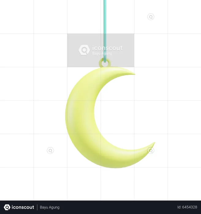 Enfeite de lua crescente  3D Icon