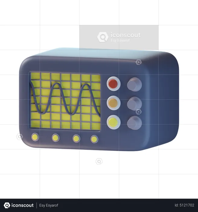Oscilloscope  3D Icon
