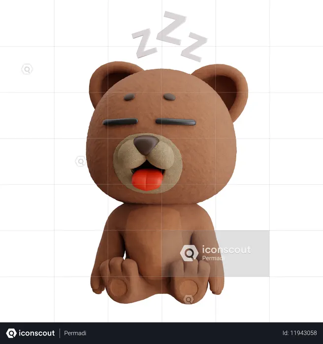 Oso soñoliento  3D Icon