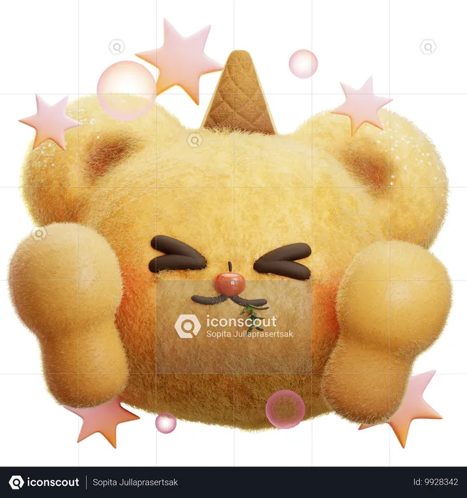 Oso emocionado Emoji 3D Icon