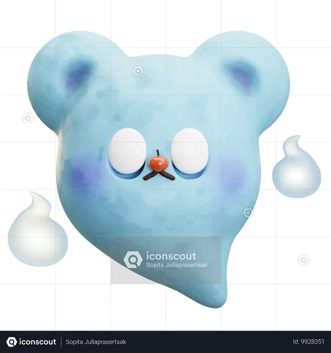 Oso fantasma Emoji 3D Icon