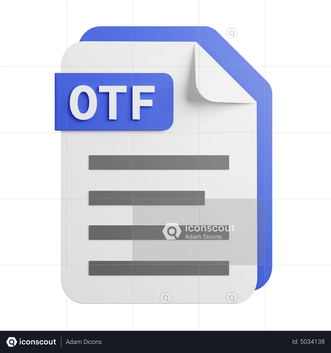 Otf File  3D Icon