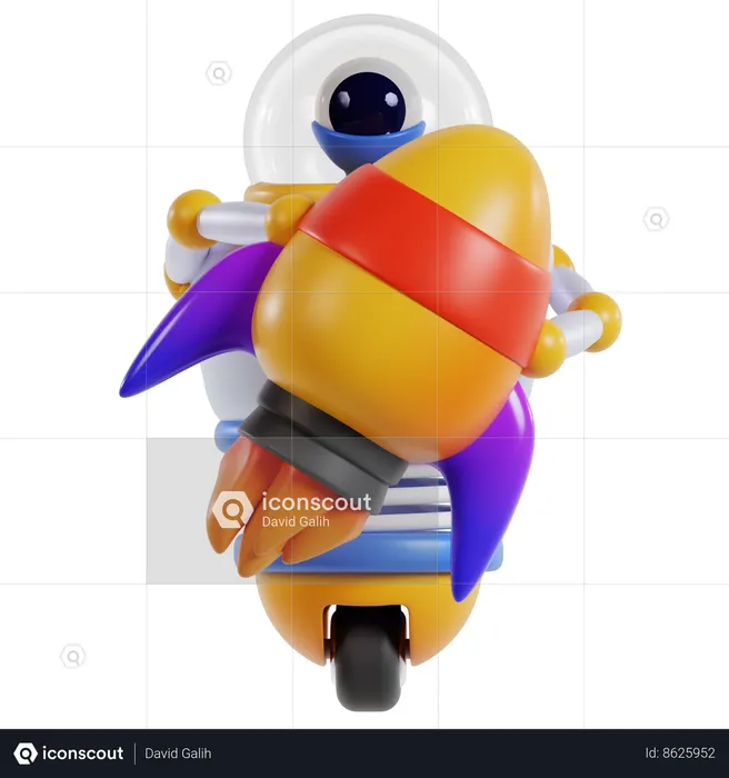 Otimização de personagem de foguete  3D Icon