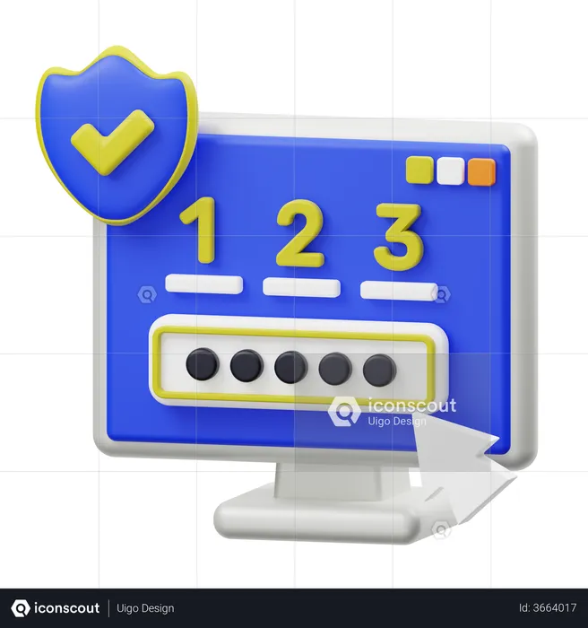 Otp Password  3D Illustration
