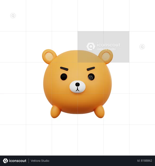 Ours en peluche en colère  3D Icon