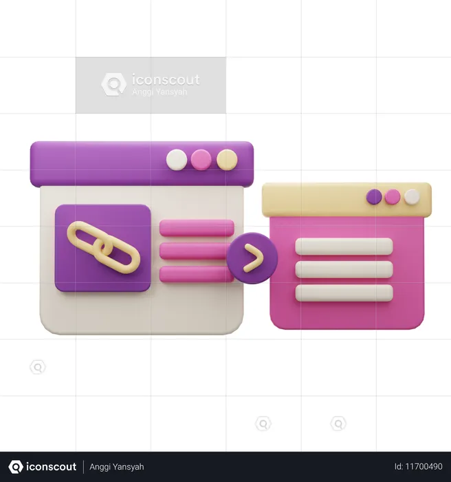 Outbound Link  3D Icon