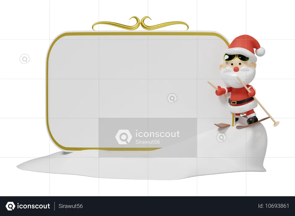 Outdoors com Papai Noel  3D Illustration