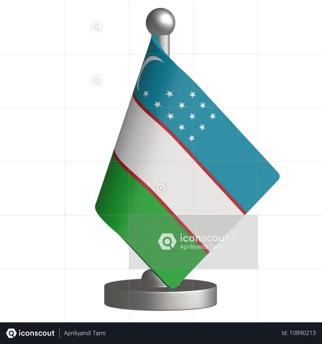 Drapeau de bureau de l'Ouzbékistan  3D Icon