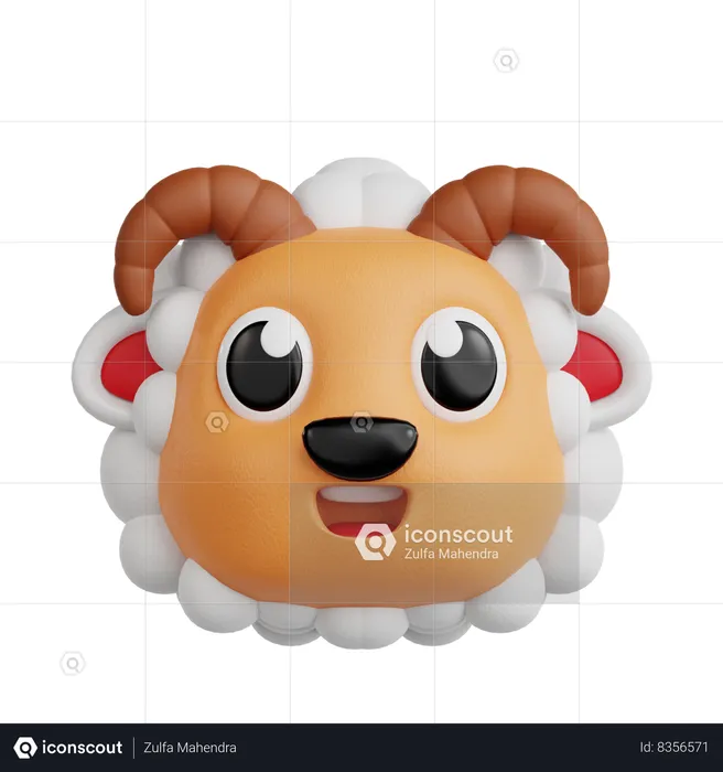 Oveja Emoji 3D Icon