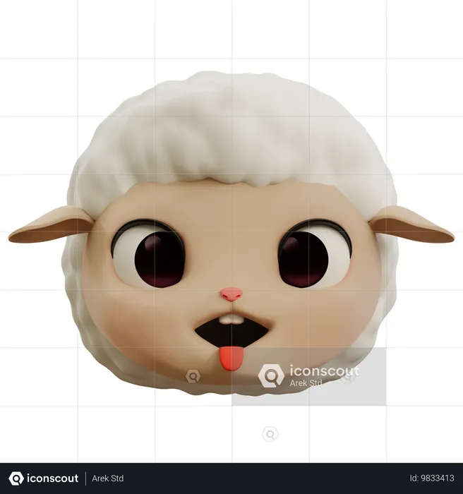 Oveja sacando la lengua emoji Emoji 3D Icon