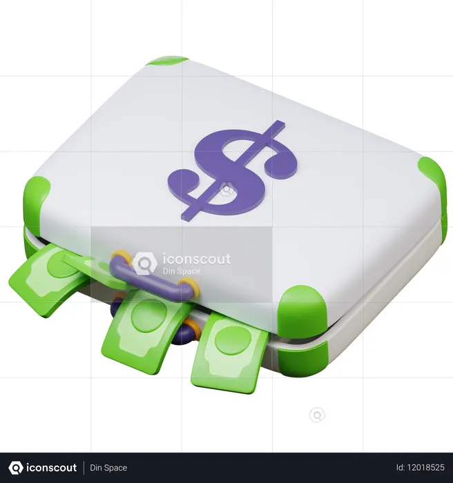 Overflowing Money Bag  3D Icon