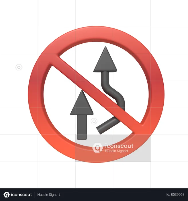 Overtaking Prohibiting  3D Icon