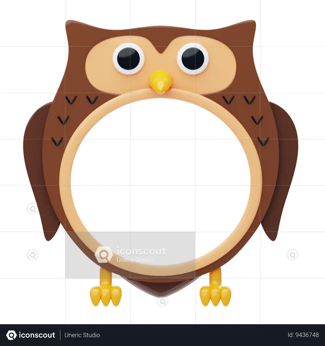 Owl Shape Animal Frame  3D Icon