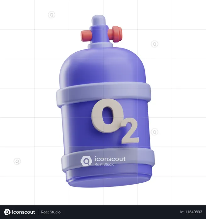 Oxygen Cylinder  3D Icon