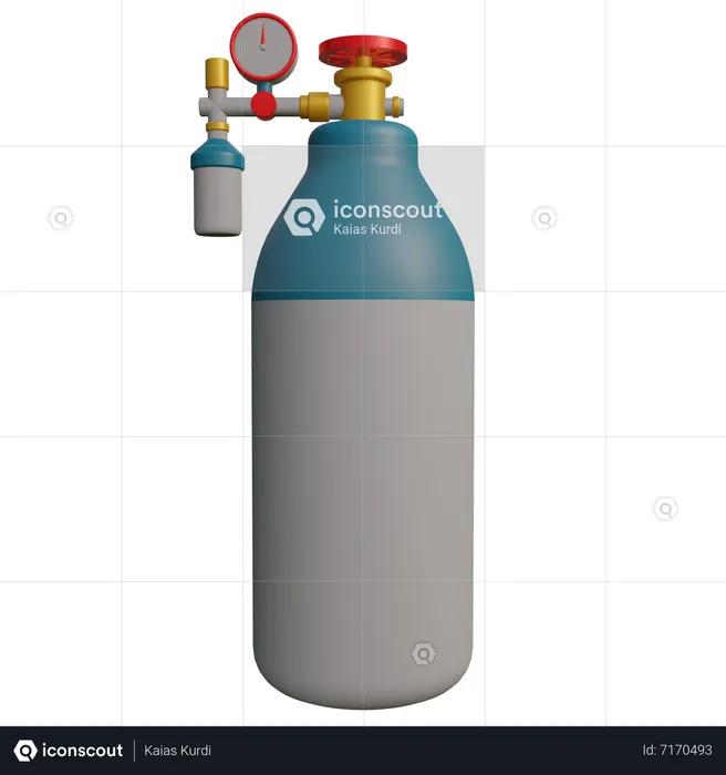 Oxygen Tube Tank  3D Icon