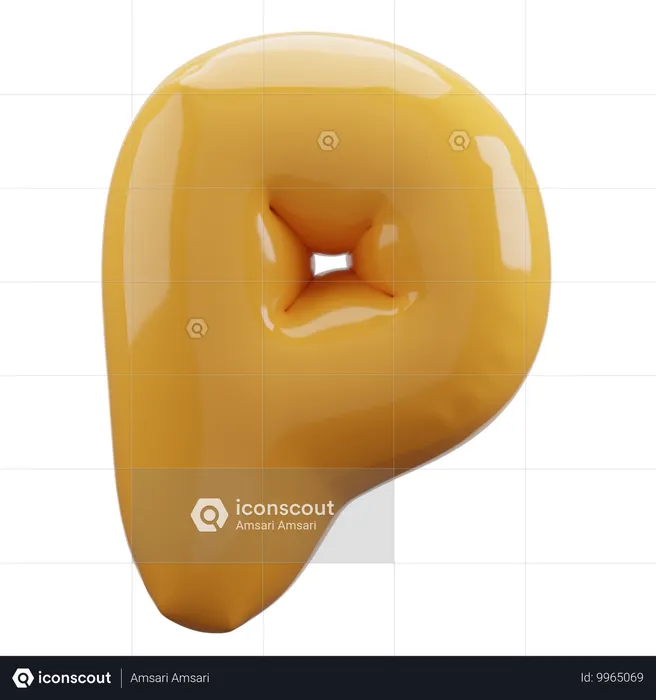 P アルファベット Emoji 3D Icon