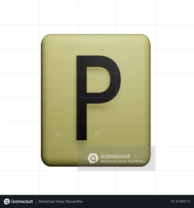 P Alphabet  3D Icon