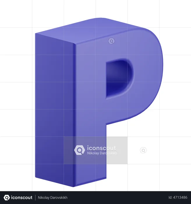 P Alphabet  3D Illustration