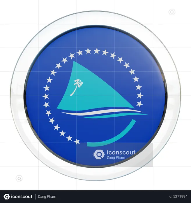 Pacific Community Round Flag Flag 3D Icon