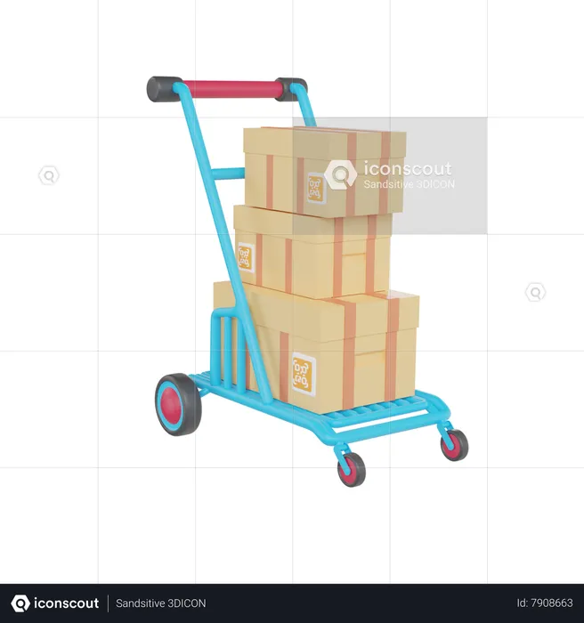 Package Cart  3D Icon