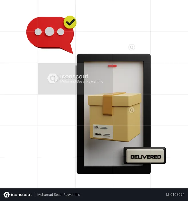 Package Delivered Notification  3D Icon