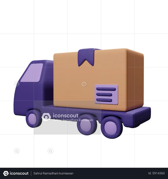 Package Delivery Truck  3D Icon