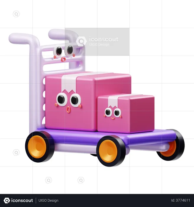 Package Dolly  3D Illustration