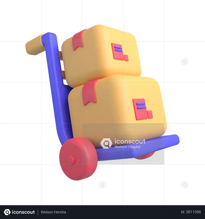Package Dolly  3D Illustration