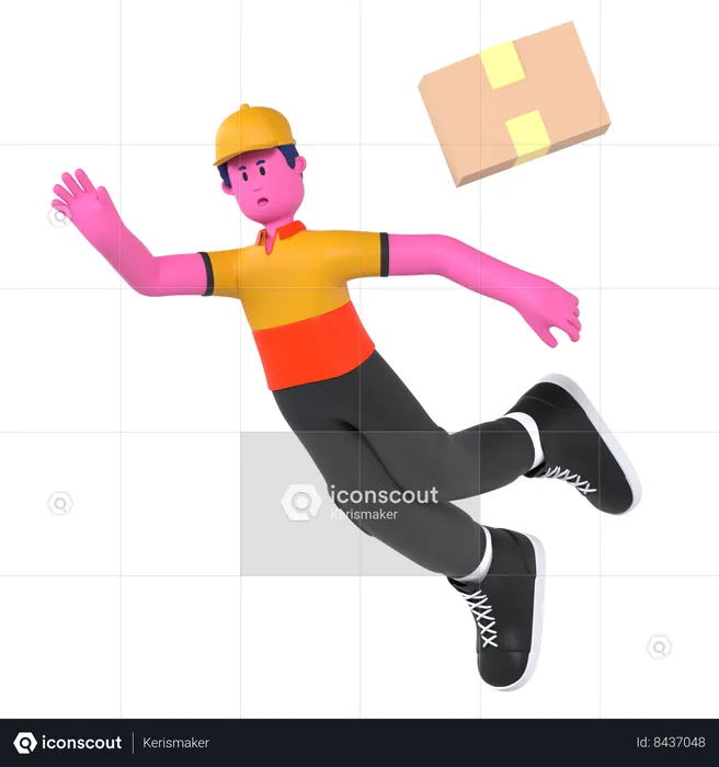 Package Falling  3D Illustration