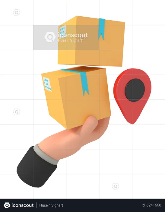 Package Hand Location  3D Illustration