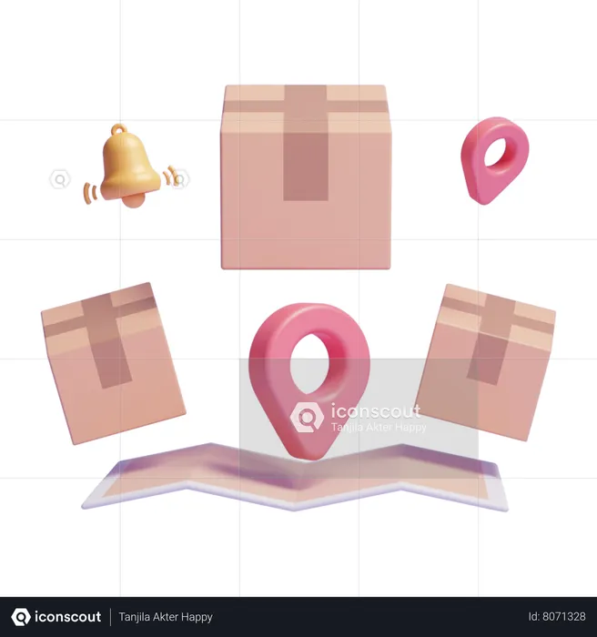 Package Location  3D Icon