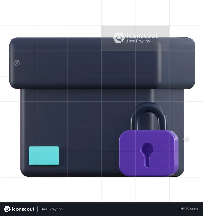 Package Lock  3D Icon