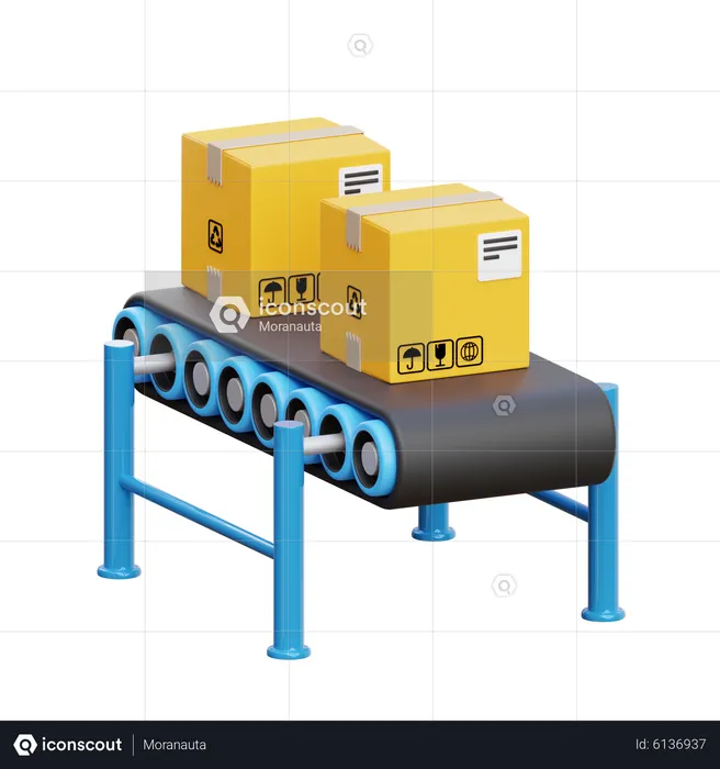 Package Sorting Conveyor  3D Icon