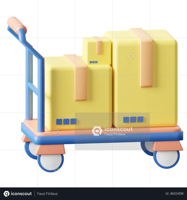 Package Trolley  3D Icon