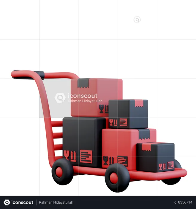 Package Trolley  3D Icon