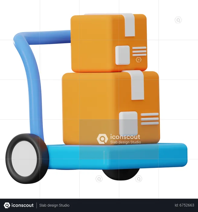 Package Trolley  3D Icon