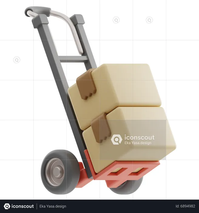 Package Trolley  3D Icon