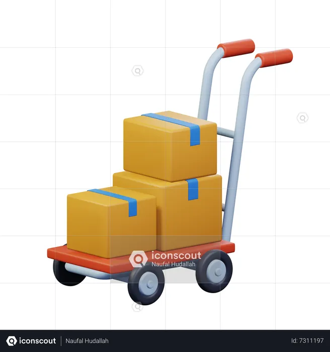 Package Trolley  3D Icon