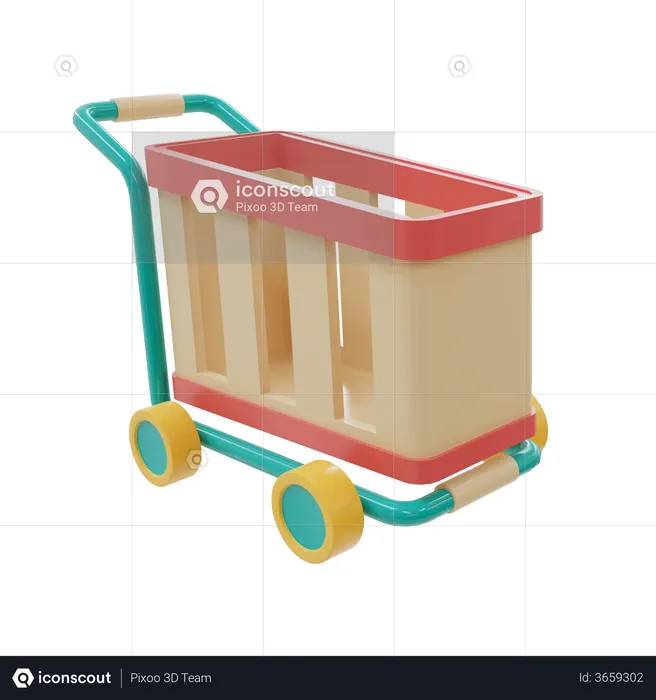 Package Trolley  3D Illustration