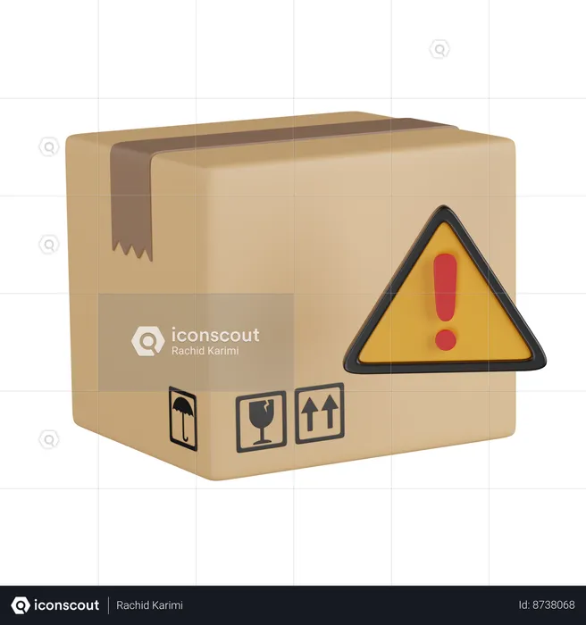 Package warning  3D Icon