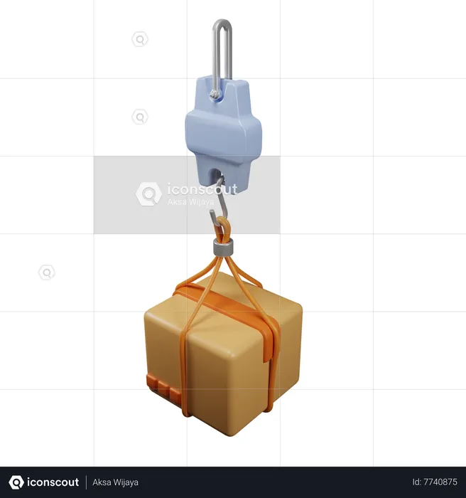 Package With Weight Scale  3D Icon
